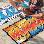 Personalized Cool Comic Style Lightning Cloud Quick Dry Oversized Beach Towel with Name Beach Party Birthday Gift for Family Friends