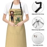 Personalized Birth Flower Garden Cartoon Character Adjustable Apron with Name and Pocket Garden Essential Birthday Gift for Gardening Lover