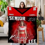 Personalised Sport Jersey Photo Design Soft Throw Blanket with Name and Number Game Day Birthday Graduation Gift for Sports Lovers
