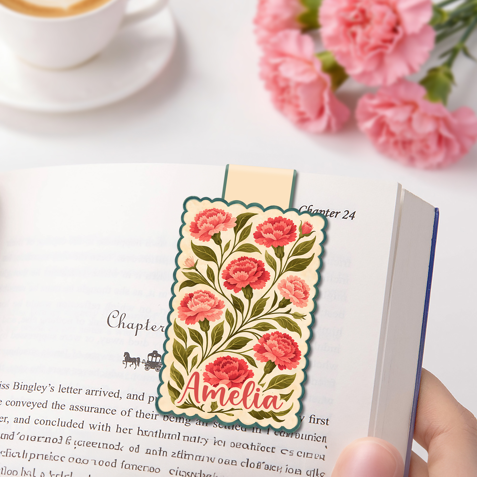 Marque-page magnétique rétro personnalisé avec nom Fournitures scolaires Utilisation quotidienne Club de lecture Cadeau d'anniversaire pour les amoureux des livres