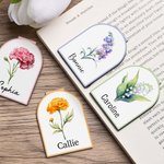 Gepersonaliseerde Geboortebloem Magnetische Bladwijzer Clip met Naam Verjaardag Verjaardagscadeau voor vrouwen Book Lovers Bookworms