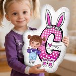 Personalisierte niedliche Cartoon Kind Charakter Initial geformt werfen Kissen Home Decor Geburtstagsgeschenk für Jungen Mädchen