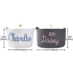 Gepersonaliseerd Paw Print Katoenen Geweven Hond Kat Speelgoed Opbergmand Huisdierbed met Naam Huisdier Verjaardag Adoptie Verjaardagscadeau voor Huisdierliefhebber