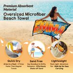 Personalized Cool Comic Style Lightning Cloud Quick Dry Oversized Beach Towel with Name Beach Party Birthday Gift for Family Friends