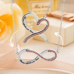 Collana personalizzata con pietre di nascita e nomi incisi,  tema infinito, simbolo di amore eterno, Regalo di San Valentino per donne