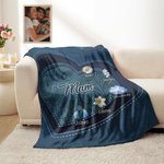 Gepersonaliseerde Vintage Geboortebloem Zachte Deken met 1 tot 12 Namen Woondecoratie Verjaardag- en Kerstcadeau voor Mama of Oma