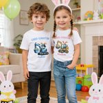 Personalisierte niedlichen Bagger Häschen Ohr Initial 100% Baumwolle Bodysuit Kind T-Shirt mit Namen täglich tragen Ostern Geschenk für Babys Kinder