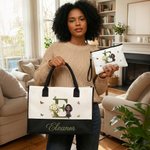 Gepersonaliseerde Geboorte Bloemen Cartoon Karakter Grote Tote Tas Draagbare Make-up Tas met Namen Dagelijks Gebruik Moederdagcadeaus voor Moeders Vrienden