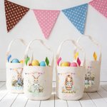 Panier de Pâques personnalisé avec nom et oreilles de lapin Accessoires de chasse à l'œuf Cadeau de Pâques pour enfants