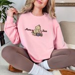 Personalized Classic Winnie the Pooh Multicolor Adult Kid Sweatshirt with Name and Text Birthday Holiday Gift for Family