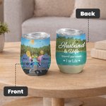 Personalised Couple Husband and Wife Travel Partners for Life Wine Tumbler Anniversary Suitable for Hot and Cold Liquids