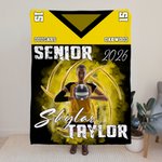 Personalised Sport Jersey Photo Design Soft Throw Blanket with Name and Number Game Day Birthday Graduation Gift for Sports Lovers