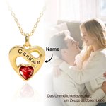 Personalisierte Halskette mit Unendlichkeitszeichen Geburtsstein eingraviertem Namen im Herzform Valentinstag Jahrestag Geschenk für Ehefrau Freundin