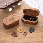 Personlig magnetisk oppbevaringsboks i tre med inngravert navn eller monogram Bursdagsgave til musiker og gitarist