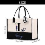 Personalized Cartoon Character Stethoscope Large Capacity Canvas Tote Bag with Name Birthday Appreciation Gift for Nurse Doctor