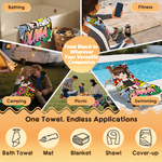 Personlig graffitistil tecknad karaktär mjuk snabbtorkande överdimensionerad strandhandduk med namn resa semester väsentlig födelsedagspresent för barn vuxna