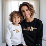 Personalized Classic Winnie the Pooh Multicolor Adult Kid Sweatshirt with Name and Text Birthday Holiday Gift for Family