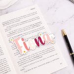 Personalisierte Vintage Daisy Themed bunten Namen magnetische Lesezeichen Clips zurück zu Schule Geburtstag Geschenk für Buchliebhaber Studenten