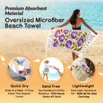 Personalized Retro Birth Flower Oversized Quick Dry Beach Towel with Name Vacation Accessory Beach Party Birthday Gift for Women Girls