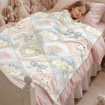 Conejito de Pascua Personalizado Flor Bonito Suave manta con nombre Decoración del hogar Pascua Cumpleaños Regalo para niñas Niños