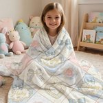 Conejito de Pascua Personalizado Flor Bonito Suave manta con nombre Decoración del hogar Pascua Cumpleaños Regalo para niñas Niños