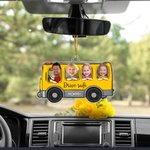 Personalized School Bus Design 1-8 Photos Acrylic Ornament with Text Tree Decor Christmas Gift for School Bus Driver