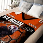 Personalised Sport Jersey Photo Design Soft Throw Blanket with Name and Number Game Day Birthday Graduation Gift for Sports Lovers