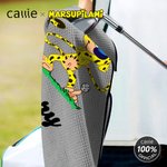 Personalised Long-Tailed Leopard Marsupilami Magnetic Name Waffle Golf Towel with Hanging Clip Birthday Gift for Golf Player | Callie × Marsupilami®
