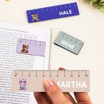 Personalised Reading Animal Ruler Design Magnetic Bookmark Clip with Name Birthday Back to School Gift for Kids Bookworms