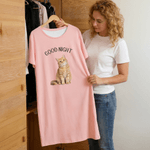Personalized Multicolor Pet Photo Soft Nightdress with Text Daily Wear Birthday Gift for Grandma Mom Woman Pet Lover