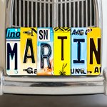 Targa auto personalizzata multicolore con numero e lettera Accessorio auto Uso quotidiano Regalo di compleanno per uomo