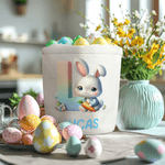 Personalized Cute Bunny Cloud Large Capacity Canvas Easter Basket with Name Eggs Hunting Party Easter Day Gift for Kids