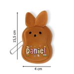 Personalisierte niedliche Plüsch-Hase Münzbörse mit Handschlaufe und Namen Party Mitbringsel Ostern Geschenk für Kinder