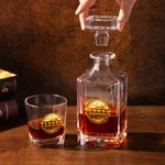 Decanter per whisky a tema calcistico personalizzato con nome Regalo di compleanno e anniversario per gli amanti del whisky