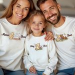 Personalized Classic Winnie the Pooh Multicolor Adult Kid Sweatshirt with Name and Text Birthday Holiday Gift for Family