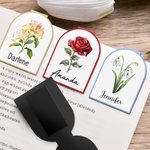 Gepersonaliseerde Geboortebloem Magnetische Bladwijzer Clip met Naam Verjaardag Verjaardagscadeau voor vrouwen Book Lovers Bookworms
