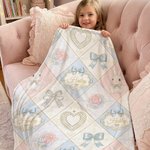 Conejito de Pascua Personalizado Flor Bonito Suave manta con nombre Decoración del hogar Pascua Cumpleaños Regalo para niñas Niños