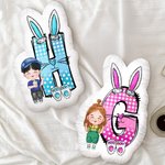 Personalisierte niedliche Cartoon Kind Charakter Initial geformt werfen Kissen Home Decor Geburtstagsgeschenk für Jungen Mädchen