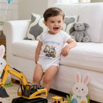 Personalisierte niedlichen Bagger Häschen Ohr Initial 100% Baumwolle Bodysuit Kind T-Shirt mit Namen täglich tragen Ostern Geschenk für Babys Kinder