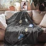 Gepersonaliseerde Vintage Geboortebloem Zachte Deken met 1 tot 12 Namen Woondecoratie Verjaardag- en Kerstcadeau voor Mama of Oma