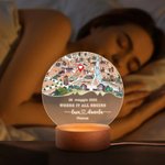 Luce notturna a LED con base in legno personalizzata con nome, indirizzo e data - Regalo di San Valentino per coppie