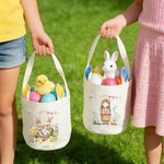 Panier de Pâques personnalisé avec nom et oreilles de lapin Accessoires de chasse à l'œuf Cadeau de Pâques pour enfants