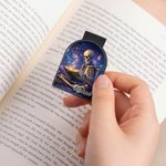 Personalized Reading Skull Magnetic Bookmark Clip with Name Reading Accessory Birthday Gift for Book Lovers Friends