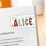 Personalised Apple Pencil Book Magnetic Ruler Bookmark Clip with Name Reading Corner Back to School Gift for Bookworms