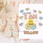 Personalized Bible Verse Cute Chick Bunny Easter Bunny Stuffed Toy with Name Easter Egg Hunt Gift for Kids Boys Girls