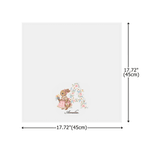 Personalized Vintage Watercolor Rabbit Floral Initial 100% Cotton Napkin with Name Table Decoration Easter Gift for Kids Family