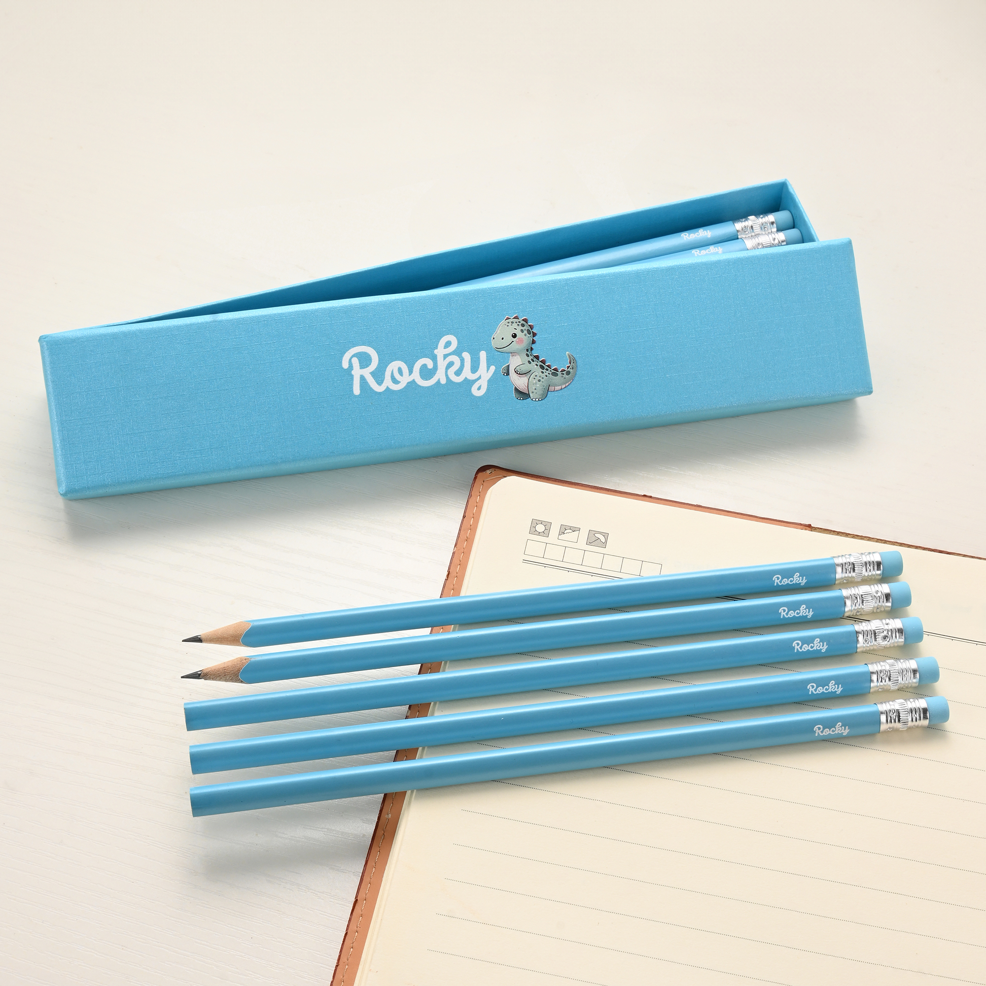 Boîte de 12 crayons HB personnalisés avec nom Cadeau d'anniversaire de rentrée scolaire pour enfants