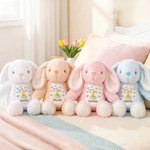 Personalized Bible Verse Cute Chick Bunny Easter Bunny Stuffed Toy with Name Easter Egg Hunt Gift for Kids Boys Girls