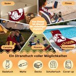 Personalisiertes Handball-Design Strandtuch mit Personensilhouette Namen und Nummer Urlaub Teamgeschenk für Teammitglieder Freunde
