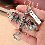 Personalizada Fantasía Dragón Rhinestone Collar Colgante con Nombre Misteriosa Joyería Cumpleaños Día de San Valentín Regalo para Pareja Amigo